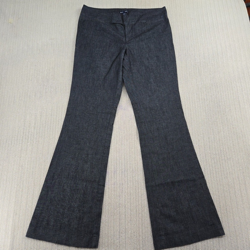 Gap Hadley Dress Pants Womens 6 Reg Black Chambray Flare Leg Denim Flat Front